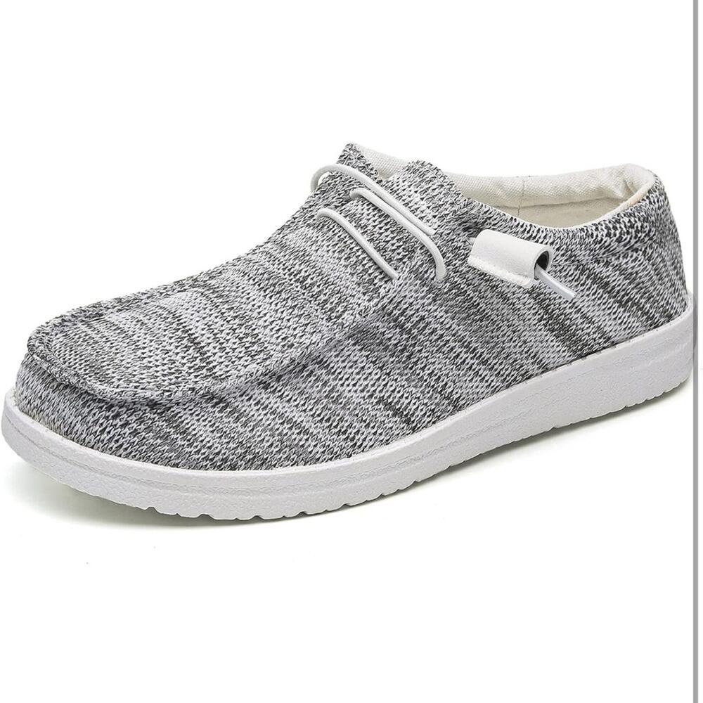 Betrue Womens Lightweight Casual Loafers Slip On Deck Shoes Gray White Size 10 - Picture 2 of 7